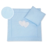 Set per Carrozzina 2 parti Blu a Strisce Cuori