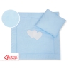Set per Carrozzina 2 parti Blu a Strisce Cuori