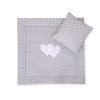 Set per Carrozzina 2 parti Grigio Pois Bianchi Cuori