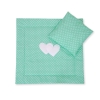 Set per Carrozzina 2 parti Menta Pois Bianchi Cuori