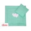 Set per Carrozzina 2 parti Menta Pois Bianchi Cuori