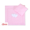 Set per Carrozzina 2 parti Rosa Pois Bianchi Cuori