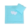 Set per Carrozzina 2 parti Turchese Pois Bianchi Cuori