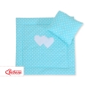 Set per Carrozzina 2 parti Turchese Pois Bianchi Cuori
