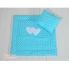 Set per Carrozzina 2 parti Turchese Pois Bianchi Cuori