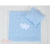 Set per Passeggino 2 parti Blu Fiori Fiori Cuori