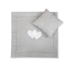 Set per Passeggino 2 parti Grigio Pois Bianchi Cuori
