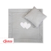 Set per Passeggino 2 parti Grigio Pois Bianchi Cuori