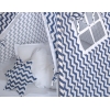 MEGA SET: Tenda Teepee con Tappetino, Cuscini e Piume Decorative GRATIS! Blu Scuro Chevron