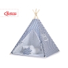 MEGA SET: Tenda Teepee con Tappetino, Cuscini e Piume Decorative GRATIS! Blu Scuro Chevron
