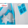 MEGA SET: Tenda Teepee con Tappetino, Cuscini e Piume Decorative GRATIS! Grigio Turchese a Scacchi
