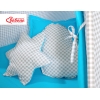 MEGA SET: Tenda Teepee con Tappetino, Cuscini e Piume Decorative GRATIS! Grigio Turchese a Scacchi