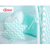 MEGA SET: Tenda Teepee con Tappetino, Cuscini e Piume Decorative GRATIS! Menta Chevron