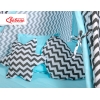 MEGA SET: Tenda Teepee con Tappetino, Cuscini e Piume Decorative GRATIS! Nero Blu Chevron