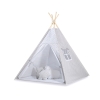 SET: Tenda Teepee con Tappetino e Piume Decorative GRATIS! Grigio Pois Bianchi