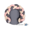 Tappetino da Gioco con Paracolpi Treccia Beige Antracite Rosa Scuro