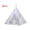 Tenda Indiana per Bambino con Tappetino e Cuscini Grigio Pois Bianchi