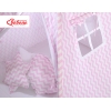 Tenda Indiana per Bambino con Tappetino e Cuscini Rosa Chevron