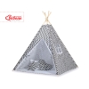 Tenda Teepee con Cuscini e Piume Decorative GRATIS! Nero Chevron
