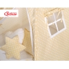 Tenda Teepee con Tappetino e Cuscini Beige Pois Bianchi