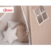Tenda Teepee con Tappetino e Cuscini Marrone Pois Bianchi