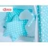 Tenda Teepee con Tappetino e Cuscini Turchese Pois Bianchi
