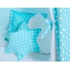 Tenda Teepee con Tappetino e Cuscini Turchese Pois Bianchi