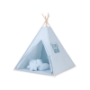 Tenda Teepee per Bambini con Tappetino e Set Cuscini Blu
