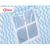 Tenda Teepee per Bambini con Tappetino e Set Cuscini Blu Chevron