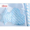 Tenda Teepee per Bambini con Tappetino e Set Cuscini Blu Chevron