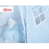 Tenda Teepee per Bambini con Tappetino e Set Cuscini Blu Chevron