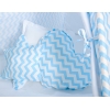 Tenda Teepee per Bambini con Tappetino e Set Cuscini Blu Chevron