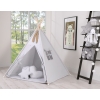 Tenda Teepee per Bambini con Tappetino e Set Cuscini Grigio