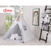 Tenda Teepee per Bambini con Tappetino e Set Cuscini Grigio