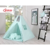 Tenda Teepee per Bambini con Tappetino e Set Cuscini Menta
