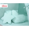 Tenda Teepee per Bambini con Tappetino e Set Cuscini Menta