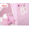 Tenda Teepee per Bambini con Tappetino e Set Cuscini Rosa