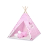 Tenda Teepee per Bambini con Tappetino e Set Cuscini Rosa