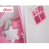 Tenda Teepee per Bambini con Tappetino e Set Cuscini Rosa Grigio a Scacchi