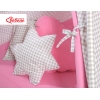 Tenda Teepee per Bambini con Tappetino e Set Cuscini Rosa Grigio a Scacchi