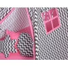 Tenda Teepee per Bambini con Tappetino e Set Cuscini Rosa Nero Chevron