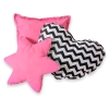 Tenda Teepee per Bambini con Tappetino e Set Cuscini Rosa Nero Chevron