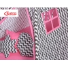 Tenda Teepee per Bambini con Tappetino e Set Cuscini Rosa Nero Chevron