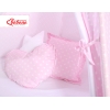 Tenda Teepee per Bambini con Tappetino e Set Cuscini Rosa Pois Bianchi