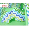 Tenda Teepee per Bambini con Tappetino e Set Cuscini Verde Blu Chevron