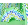 Tenda Teepee per Bambini con Tappetino e Set Cuscini Verde Blu Chevron