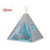 Tenda Teepee per Bambini con Tappetino Nero Blu Chevron