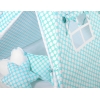 Tenda Wigwam per Bambino con Tappetino e Cuscini Turchese