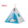 Tenda Wigwam per Bambino con Tappetino Grigio Turchese a Scacchi