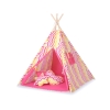 Tenda Wigwam per Bambino con Tappetino Rosa Giallo Chevron